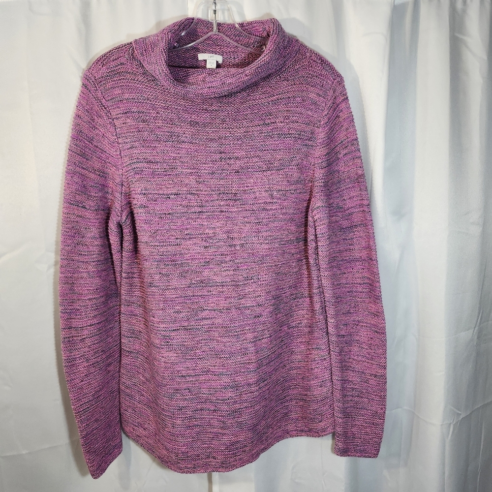 J. Jill Medium Magenta Turtleneck/Cowl Neck Sweater
